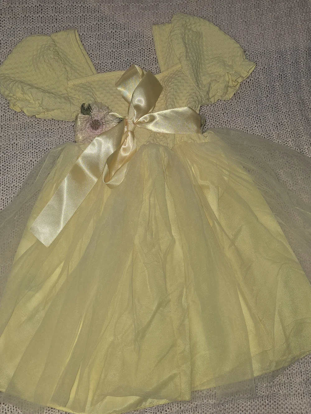 Yellow Floral Tulle Dress for Girls - Kids Theater Costume 4T